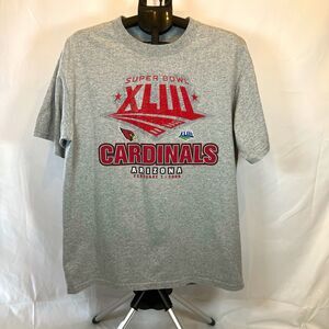 Arizona Cardinals Super Bowl XLIII T-Shirt Gray NFL Football Size Large